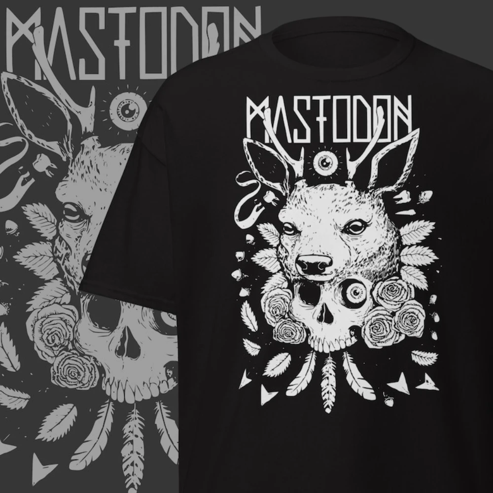 Mastodon Band T-Shirt Geschenk für Heavy-Metal-Fans Band Merch Bedrucktes T-Shirt Damen Herren Lässiges Baumwoll-Vintage-Oberteil T-Shirt Vintage