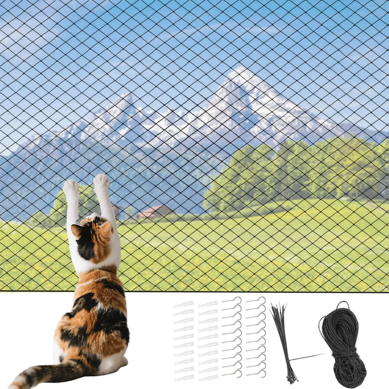 

Защитная сетка для балкона от падения кошек, ограждение для балкона, защитная сетка для кошек, барьер для домашних животных, для окон, патио, квартир