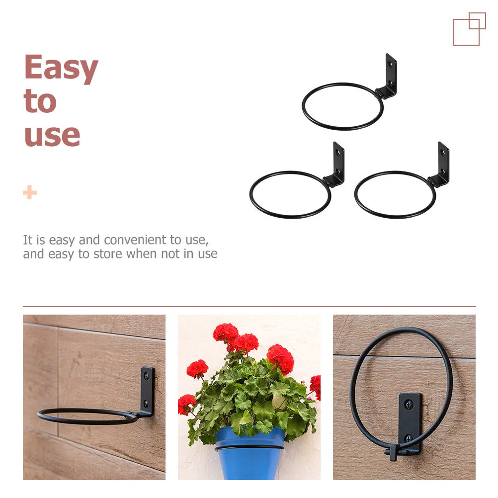

3 pcs Flowerpot Iron Wall Mounted Plant Stand Balcony Garden Decor Foldable Planter Storage Rack Gardening Flower Rack
