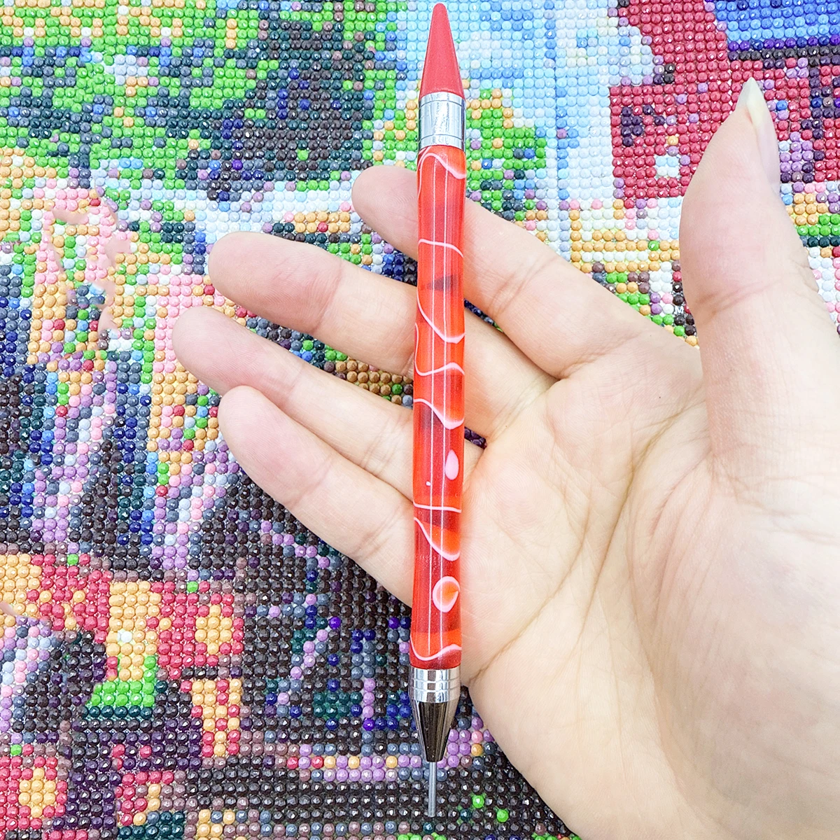 1pc Diamond Painting Nail Art Dotting Pen Dual-ended Wax Pen,  DIY Decoration Tool, Diamond Painting Accessories