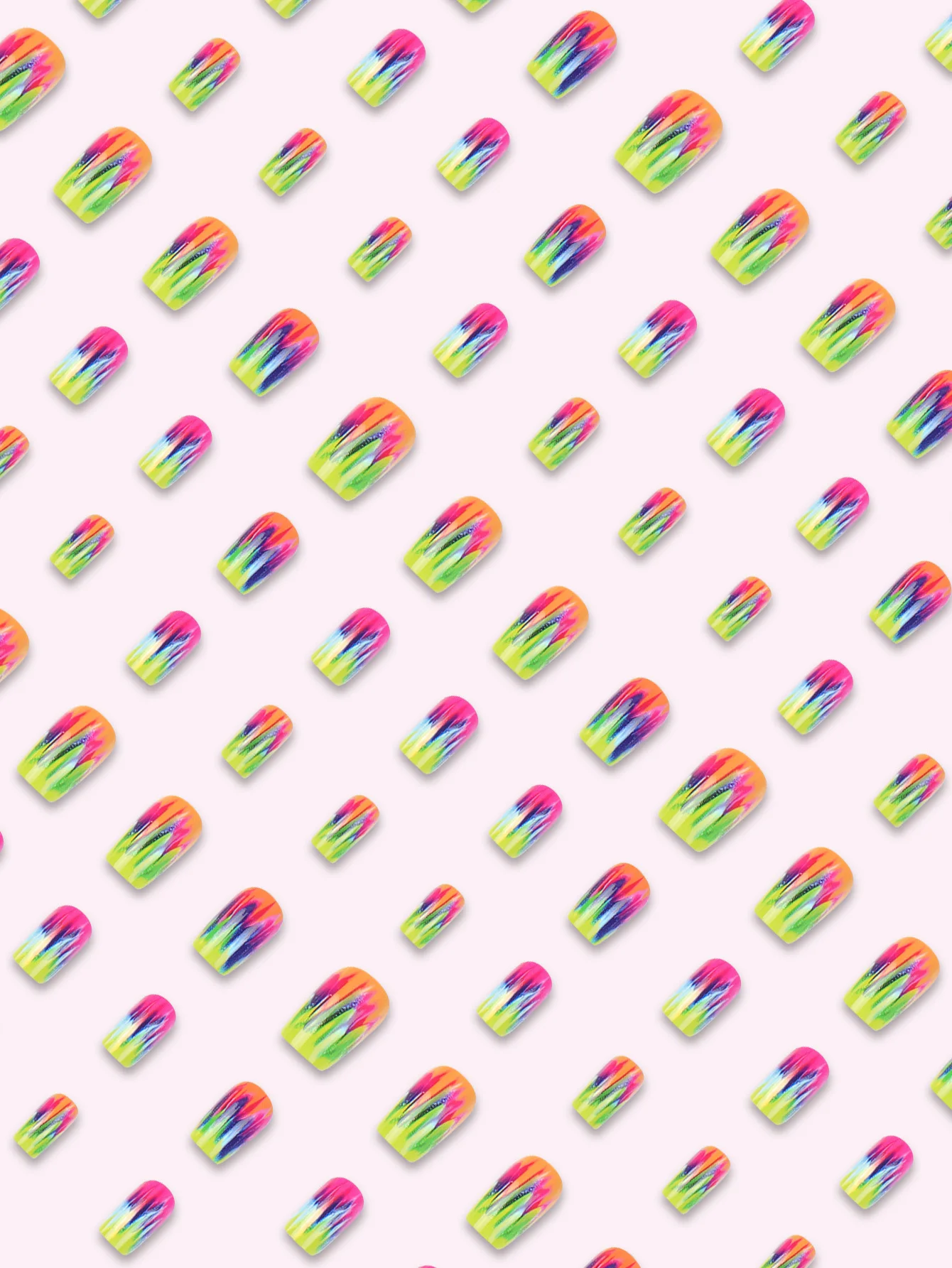 Confezione assortita di punte per unghie di colore sfumato quadrato di medie dimensioni da 24 pezzi per la decorazione di nail art