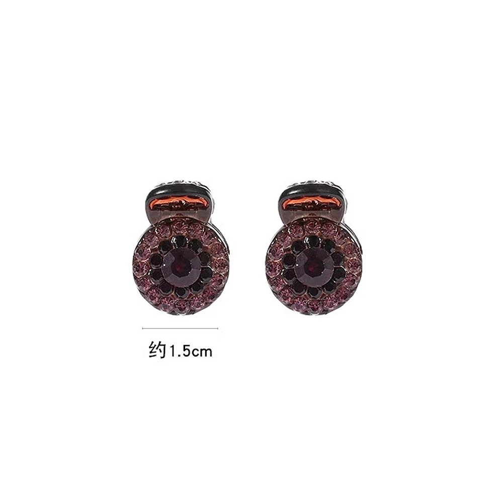 Artiglio per capelli di lusso con strass completo Ragazza Ins Stile Mini formato Clip di squalo rotondo per capelli sottili Decorazione con botto laterale Copricapo per uso quotidiano