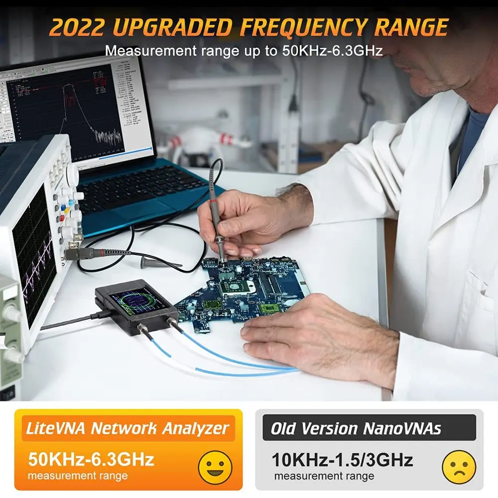 2.8 "عرض NanoVNA-H محلل هوائي شبكة المتجهات 10 كيلو هرتز-1.5 جيجا هرتز MF HF VHF UHF SWR جهاز اختبار نانو رقمي معلمات TDR S