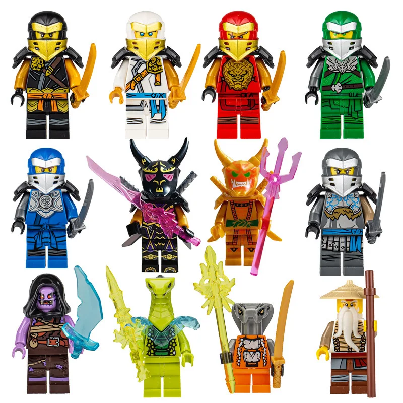Ninja Anime Figuren Mini Figuurtjes Bouwblok Speelgoed Poppen Model Figuren Kinderen Jongens Verjaardag Cadeaus Slang Monster Gevechtsmodel