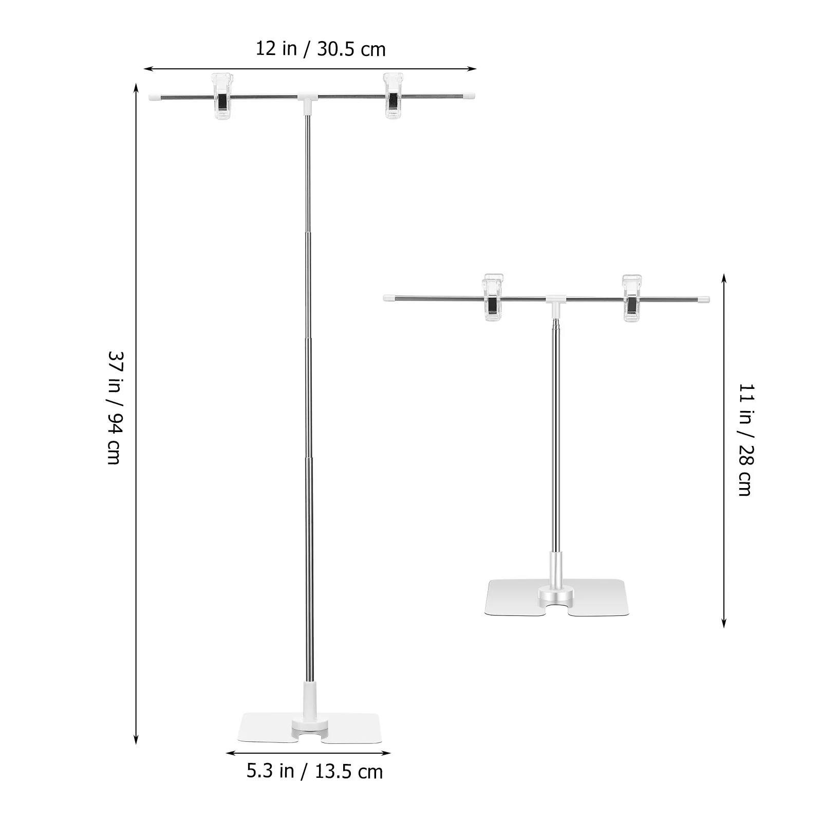 2 قطعة مجموعة حامل عرض قابل للتعديل حامل ملصق مرن منبثق لطاولة الأرضية حامل عرض علامة محمول للتجارة #2