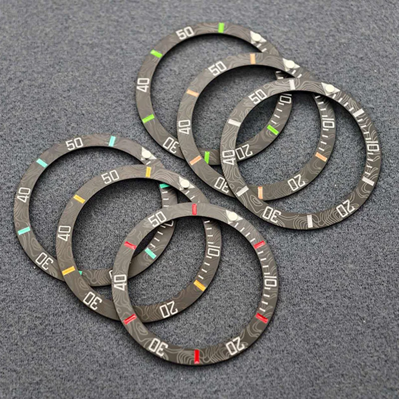

Mod 38mm Matte Curved Ceramics Bezel Insert Ring Fits GMT SKX007 SKX009 SUB Watch case NH35 NH36 Movement Men Watch Part Refit