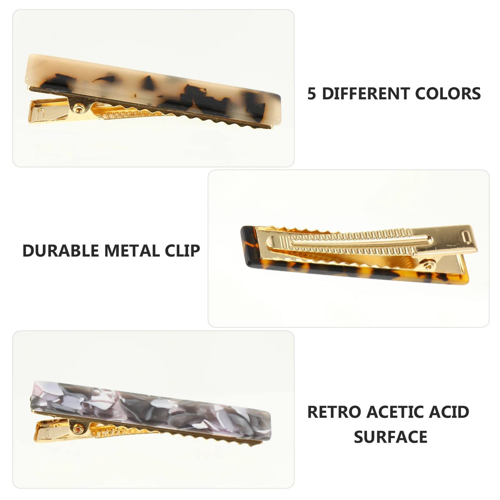 

10Pcs Tortoise Shell Hair Clip Chic Colors Nonslip Grip for Thick Thin Long Hair Stylish Barrette Hairpin for Women Girls