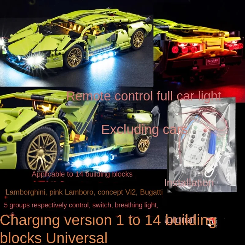 Led Light For 1:14 Technical Car Building Blocks City RSR Race Vehicle Bricks DIY Lamp Toys Set Not Included Car