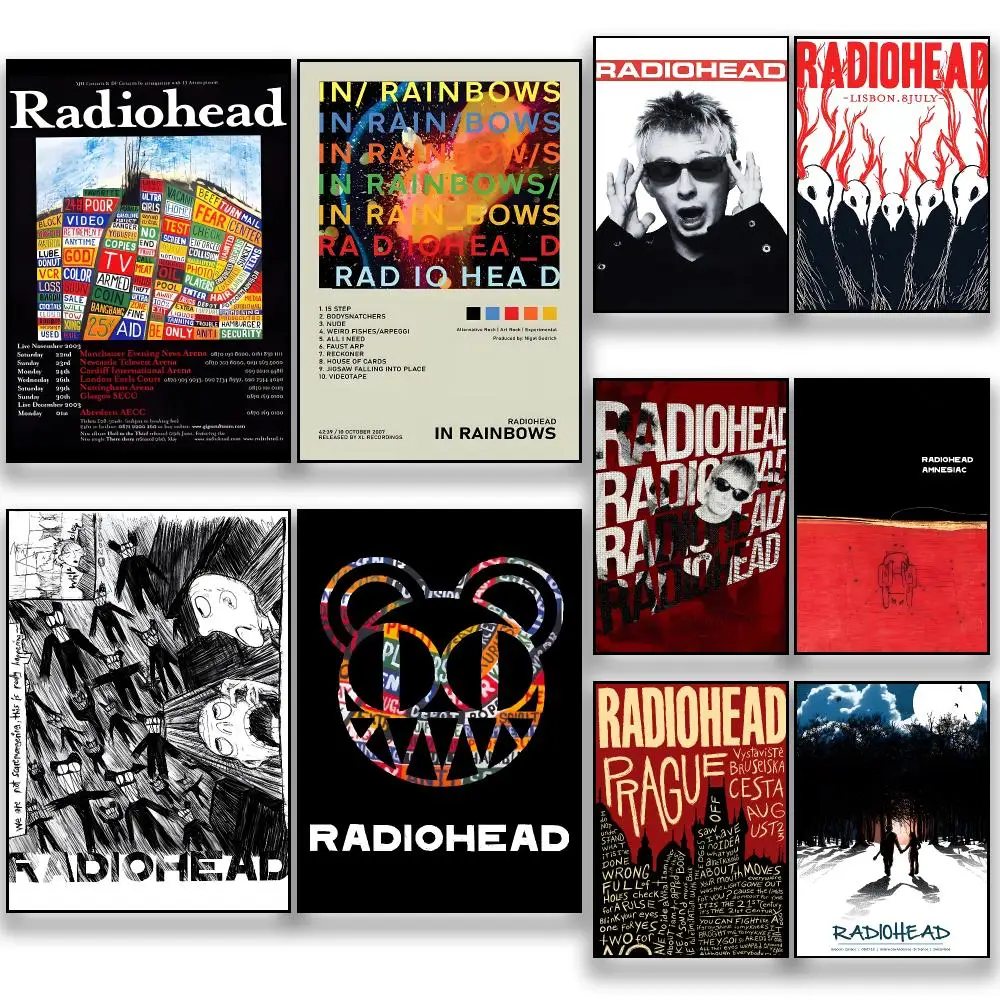 Band Rock R-Radiohead Poster HD Removable Wall Art Gift Bedroom Lounge Dorm Office Gaming Cafe Bars