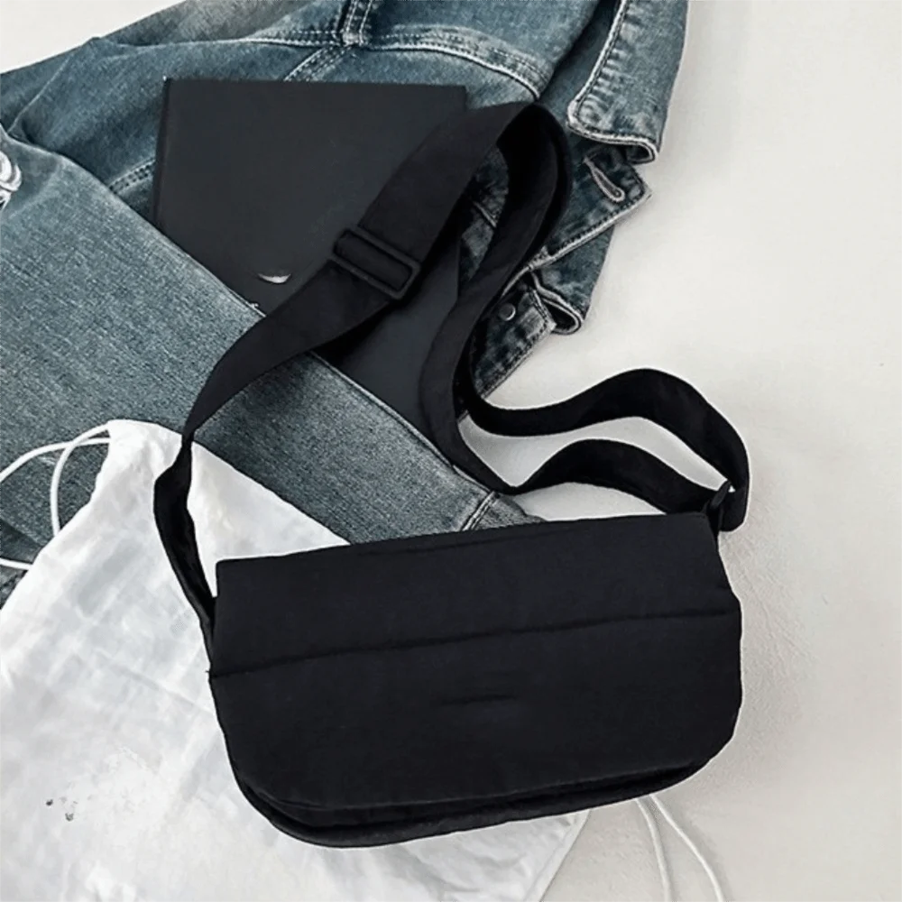 Elegant Macaron Crossbody Bag Multifunctional Lightweight Nylon Shoulder Bag Simple Solid Color Portable Small Phone Bag Casual
