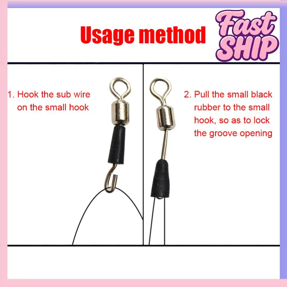 

50 шт., подшипник для рыбалки, вращающийся вертлюг, сплошное кольцо, профессиональный быстрый соединитель для крючка для рыбака