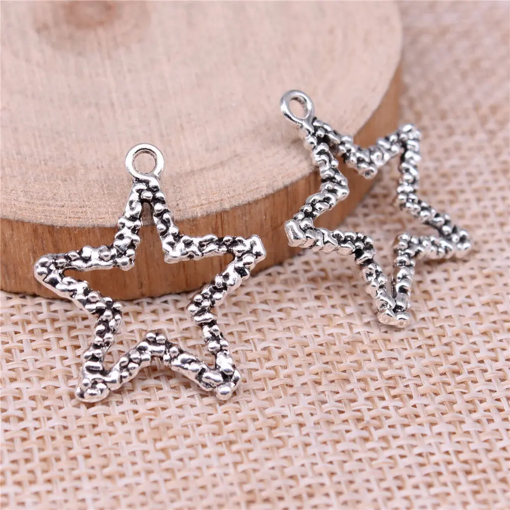 Nail Charms Hollow Star Charms Jewelry And Accessories 26x21mm 20pcs