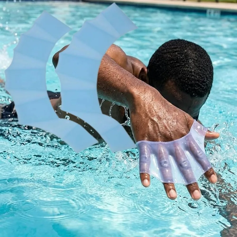 Summer Silicone Swimming Specialized Hand Fins Adult Freestyle Pad Easy To Use Unisex Hand Fins for Swimming Essential Supplies