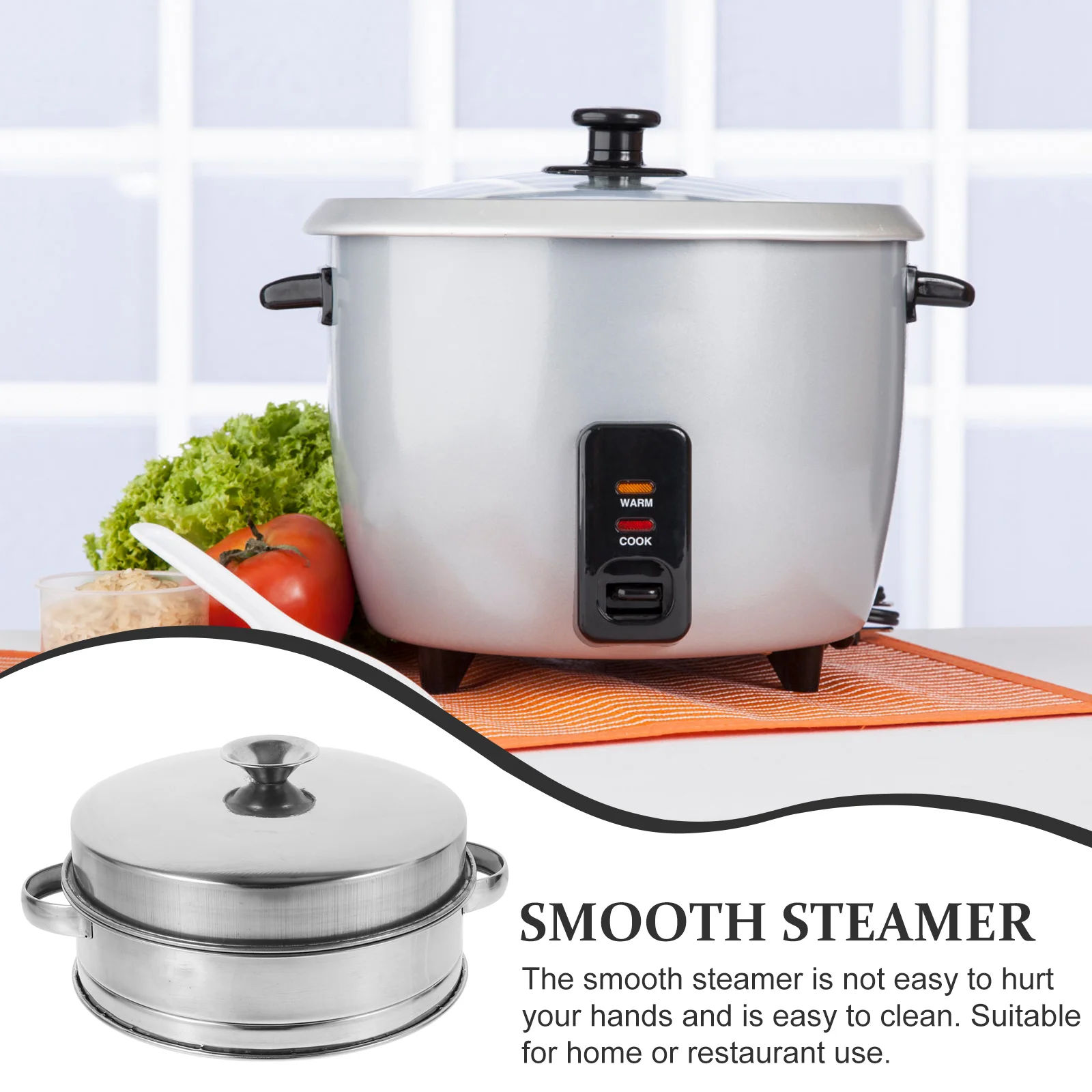 

Stainless Steel Steamer Baskets 16cm x2 Lid Vegetable Meat Seafood Dumpling Strainer Fits Pots Pans