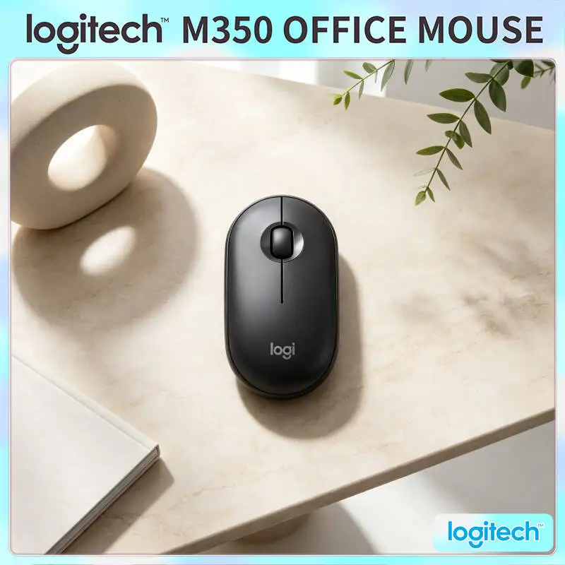 Logitech M350 Travel Wireless Mouse - Ultra-Thin, Silent Operation, 10m Range, Recycled Plastic, Business Trip On-the-Go Pick