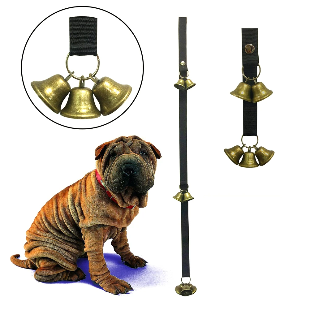 

7pcs Pet Dog Doorbell Rope Durable Copper Bells Heavy Duty Nylon Ribbon Adjustable Snap For Loud Sound (Dog Door
