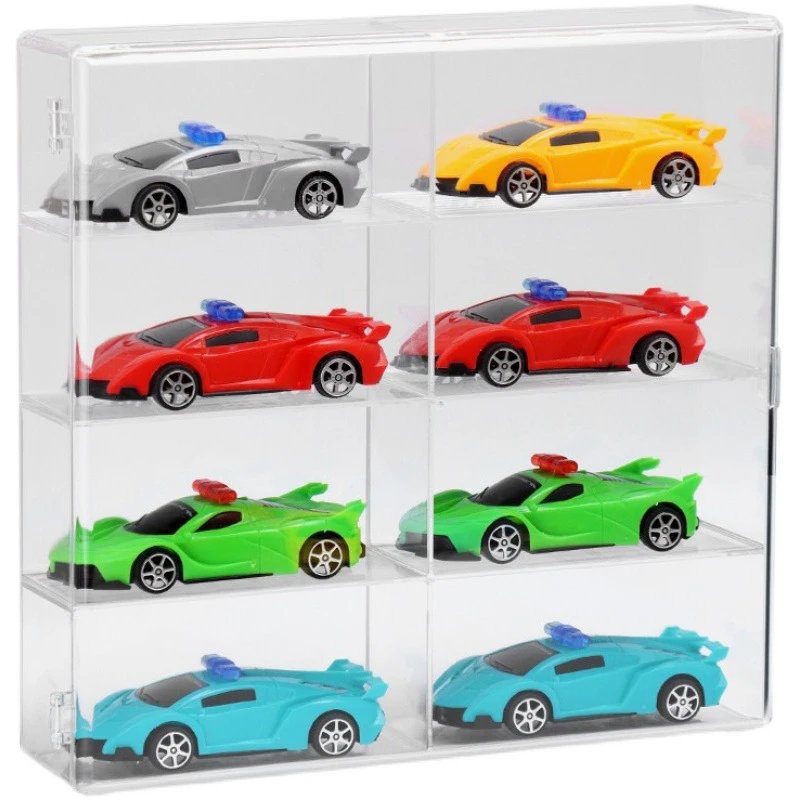 1 Piece Car Non Punching Adhesive Wall Transparent Storage Box 1:64 Acrylic Car Display Box For Car Model Toy Cabinet Rack