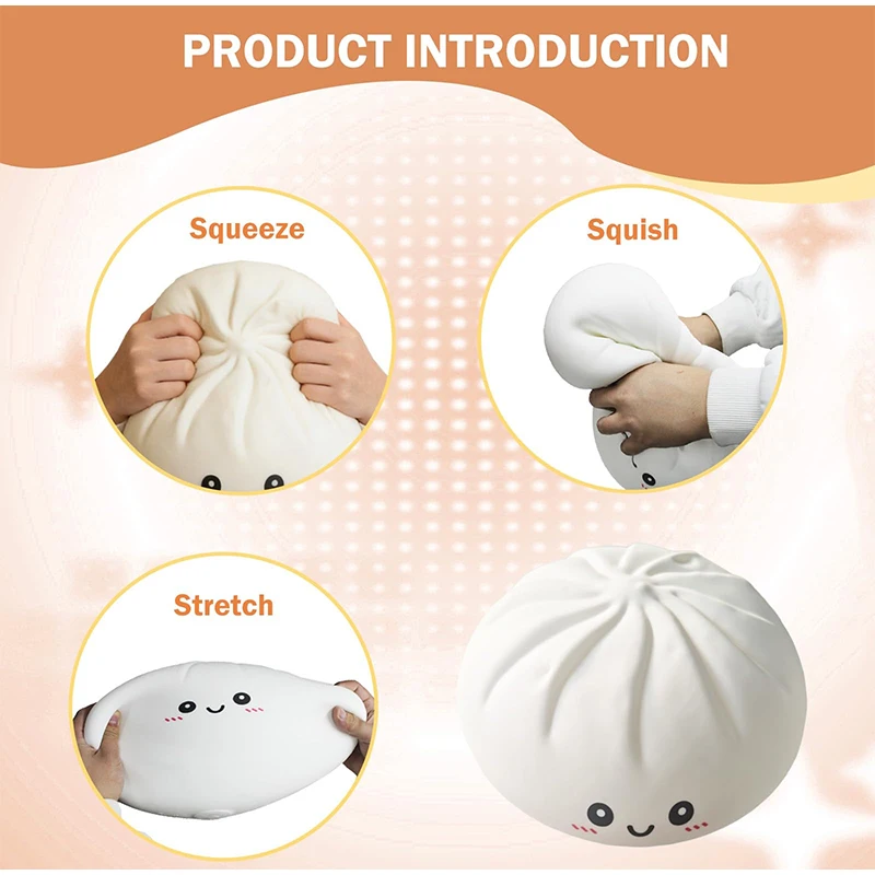 New 25cm Colorful Dumpling Big Stress Balls Reusable Low Rebound Decompression Dough Ball Unique Home Decoration Birthday Gift