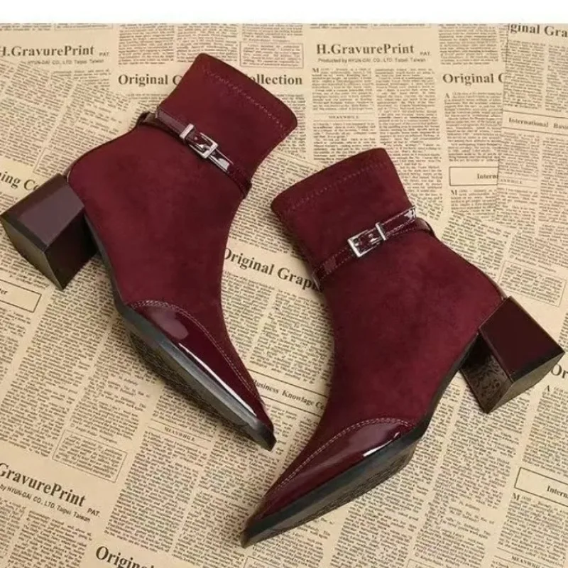 

Новые осенние замшевые полусапожки 2026, повседневные легкие износостойкие ботинки челси для дома и офиса с неглубоким носком, большие размеры