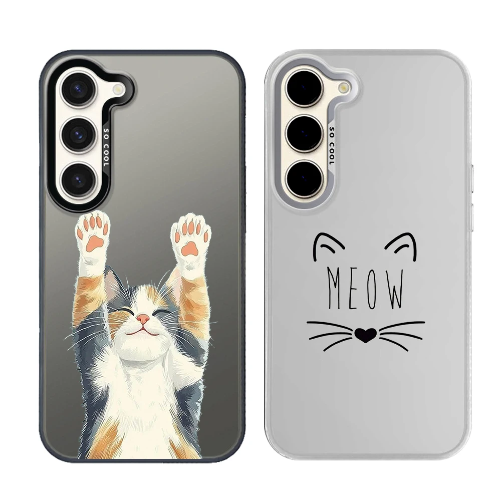 Cat Playing Fun Phone Case For Samsung Galaxy S26 S25 S24 Plus S23 FE S22 S21 S20 Ultra 5G S10 Anti Fall Matte Cover