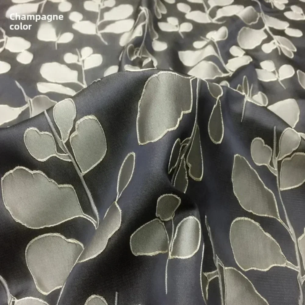 

Темная жаккардовая ткань, европейское вогнутое выпуклое платье с листьями, весна-осень-зима, платье, модный тканевый дизайн, шить, оптовая продажа, материал