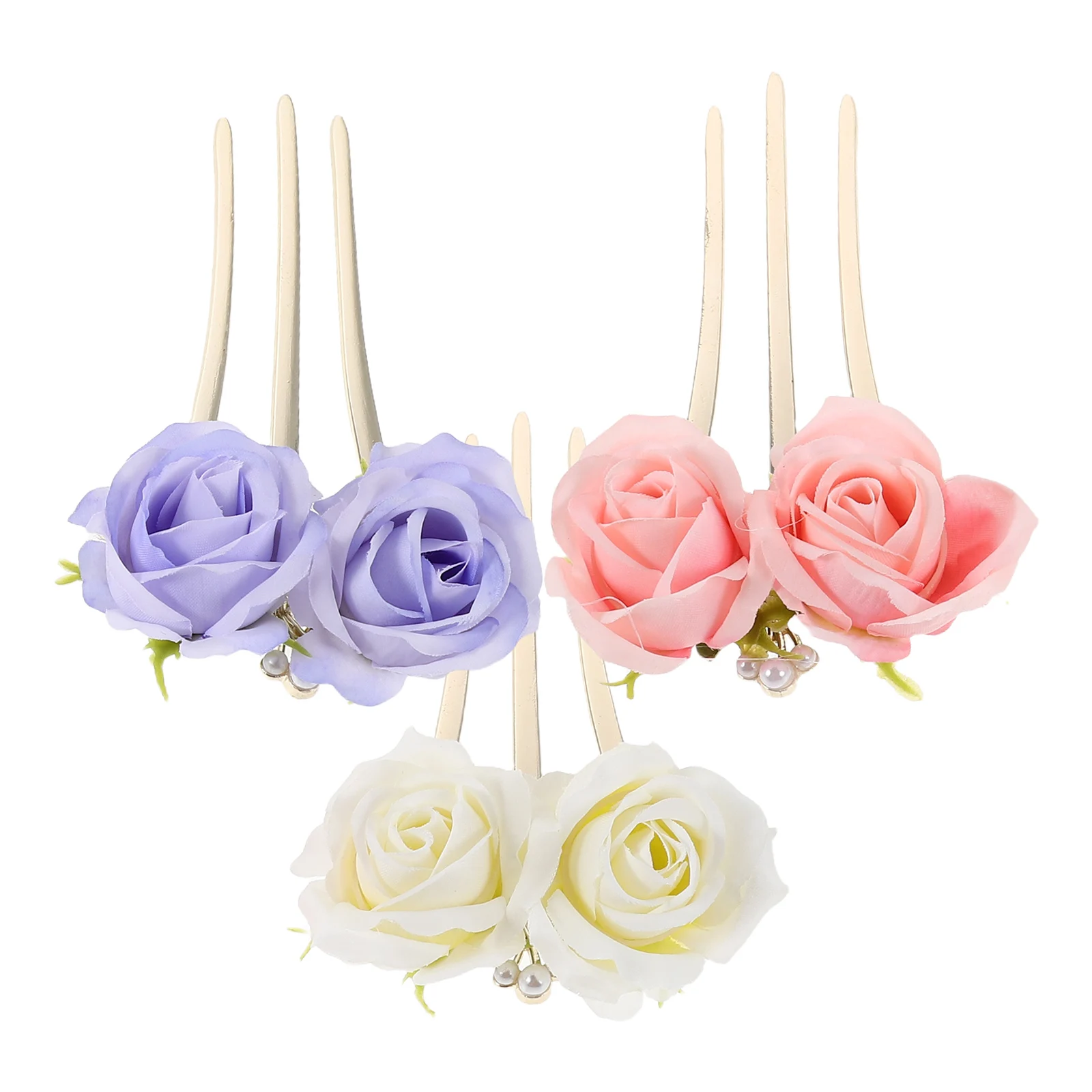 

3pcs Peony Flower Sticks Vintage Chinese Hairpins Updo Chignon Pins Lightweight Buns Hair Holder For Women Wedding Banquet