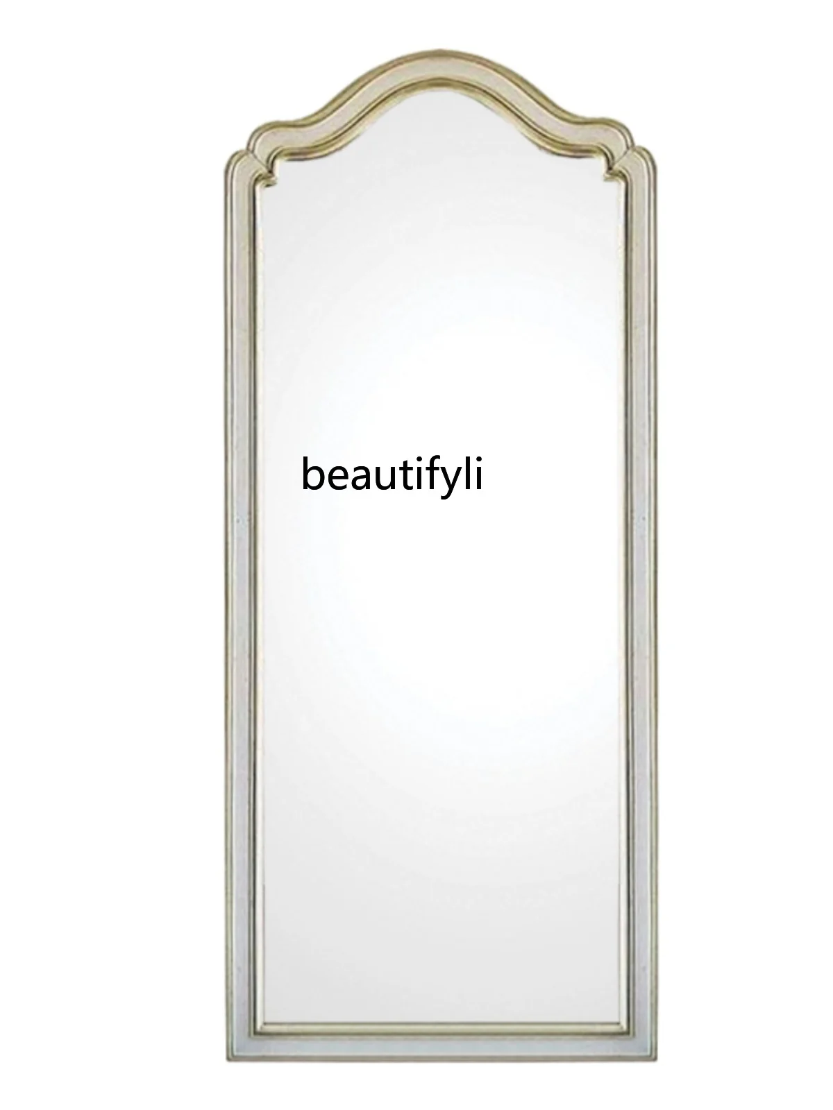 Light Luxury Concave-Convex Arch Dressing Mirror Home Living Room Cloakroom French Floor Mirror Custom Size