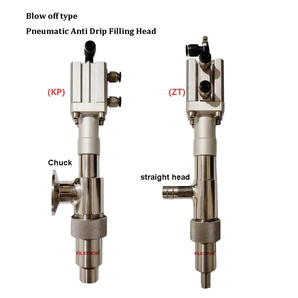 Anti-Drip Pneumatic Filling Head Valve Nozzle Blowing Off Type For Liquid Paste Filling Machine