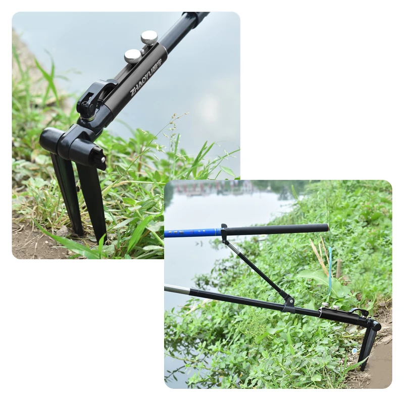 Shawto Aluminum Alloy Universal Fishing Rod Holder Multifunction Bracket 360 Degree Adjustable Fishing Rod Racks Folding Holder view 6