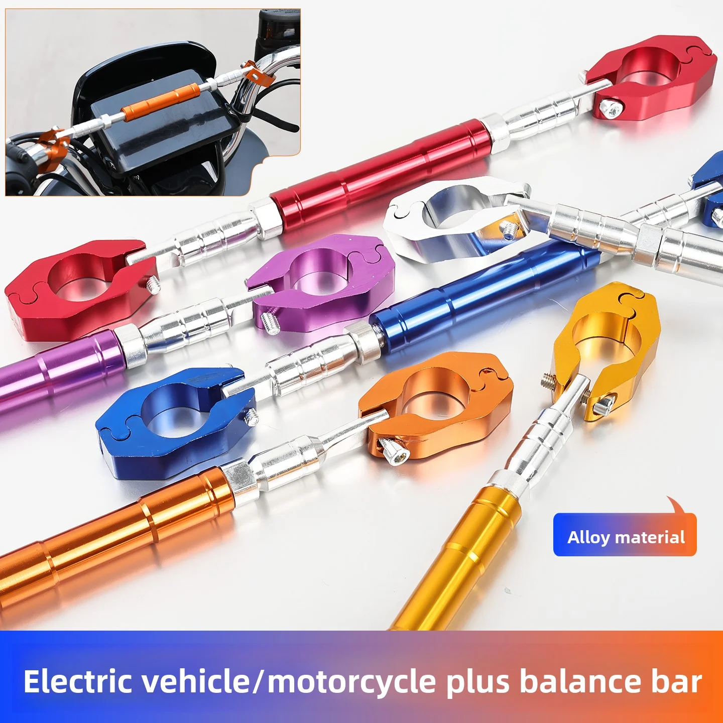 Motorcycle adjustable extension bracket, scooter extension rod, crossbar steering wheel reinforcement, 22mm replacement