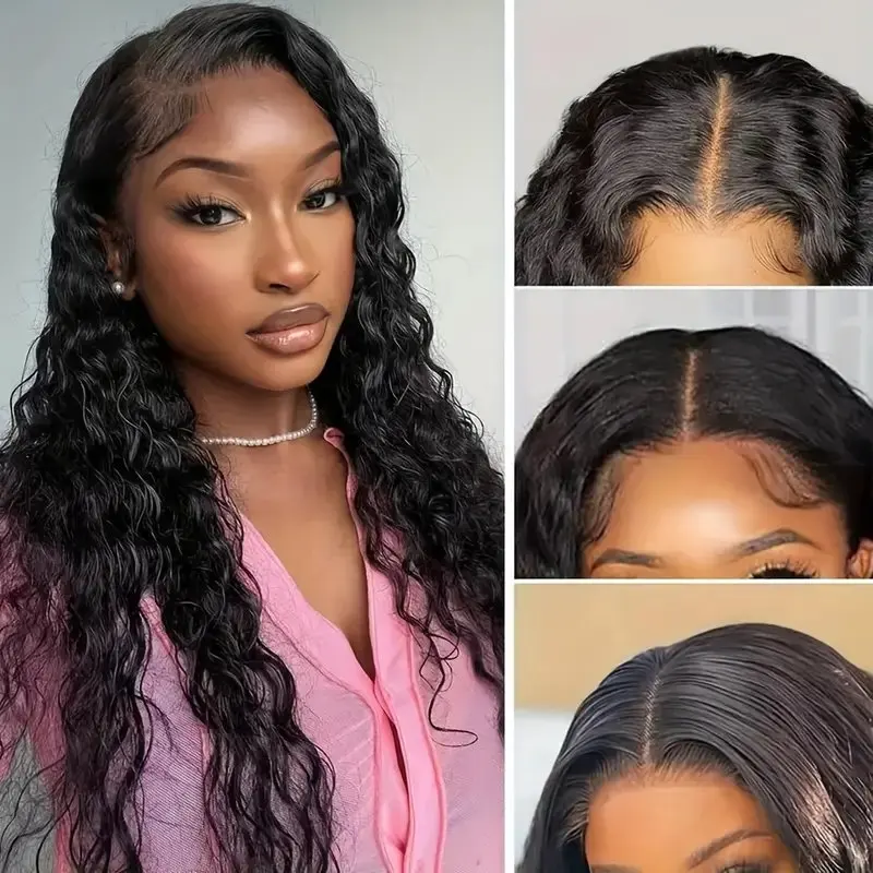 Rosabeauty 13x4 Lace Front Human Hair Wig 13X6 250% Density Deep Wave 40 Inch 5X5 Preplucked Glueless Ready To Go Curly Wig