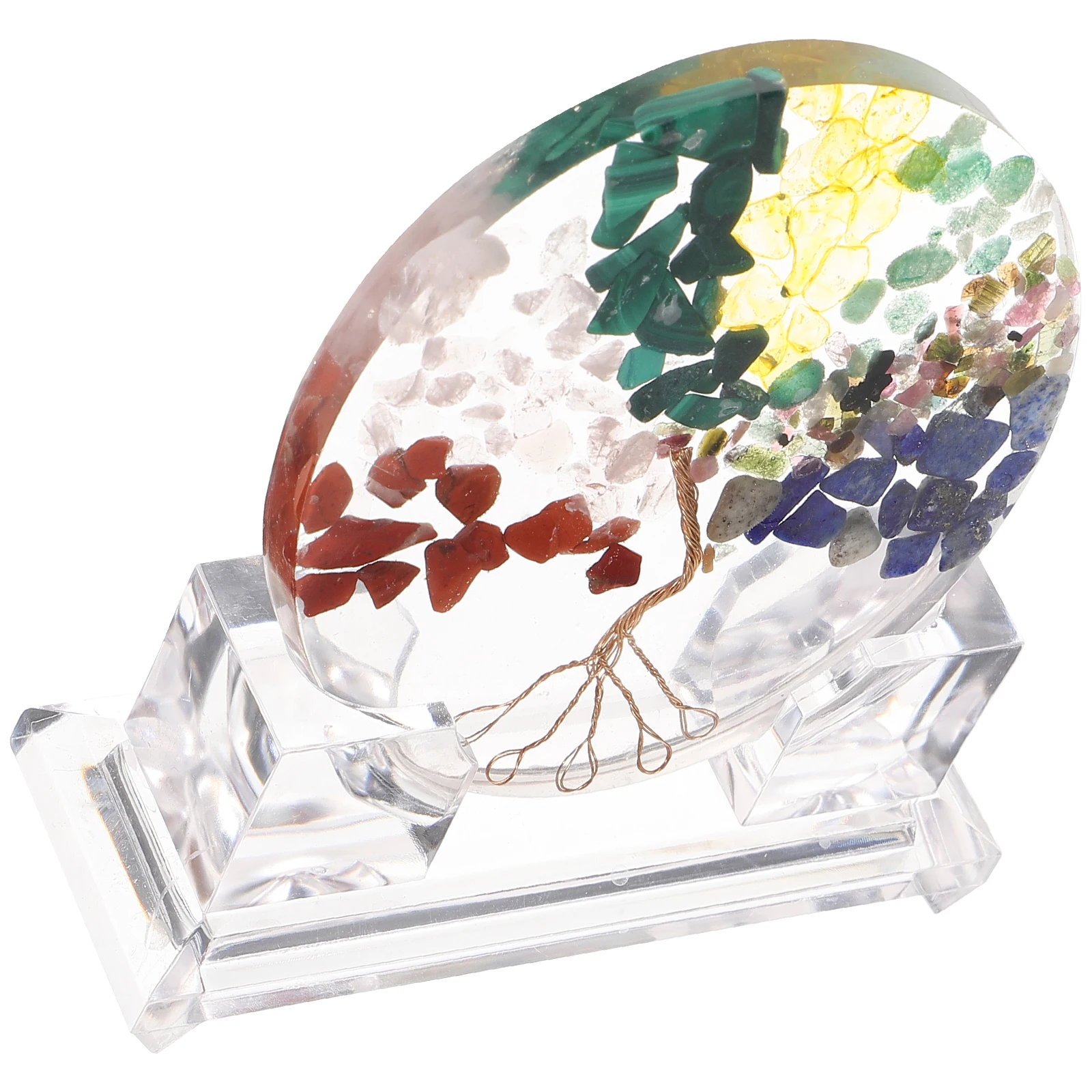

Epoxy Resin Decoration Desktop Ornament Home Office Decorative Statuette Craft Tree Adornment Indoor Tree Decor Crystal Desktop