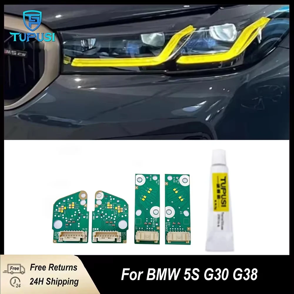 Yellow DRL LED Board For BMW 5 Series G30 G31 G38 LCI F90 M5 2021 2022 2023 Daytime Running Lightd Module Retrofit Angel Eye