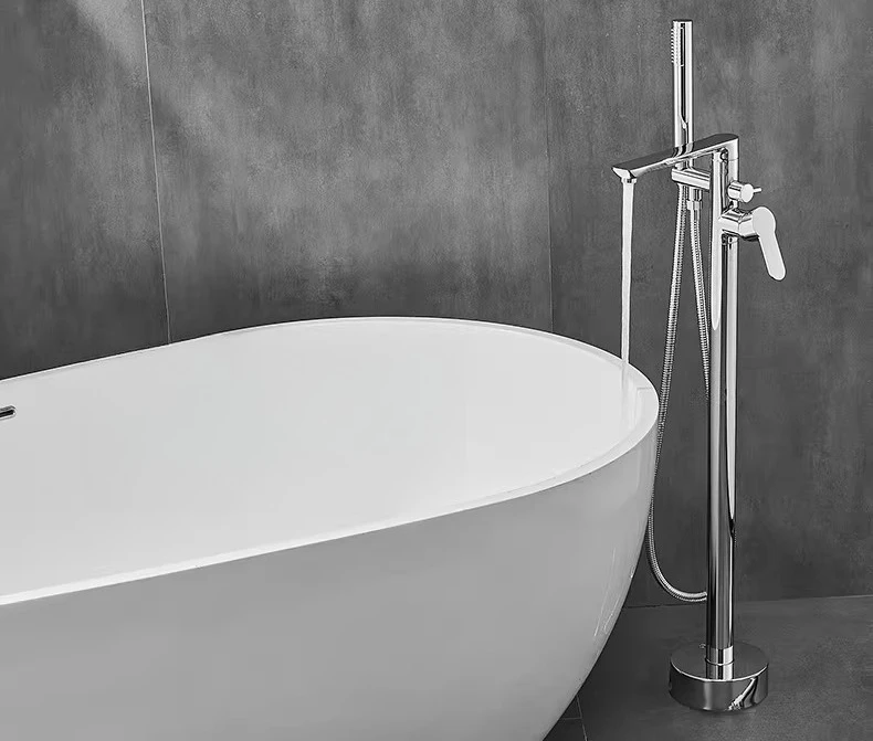 Floor-to-ceiling hot and cold faucet, tank edge bath, sitting vertical wall shower set, bath tub 6