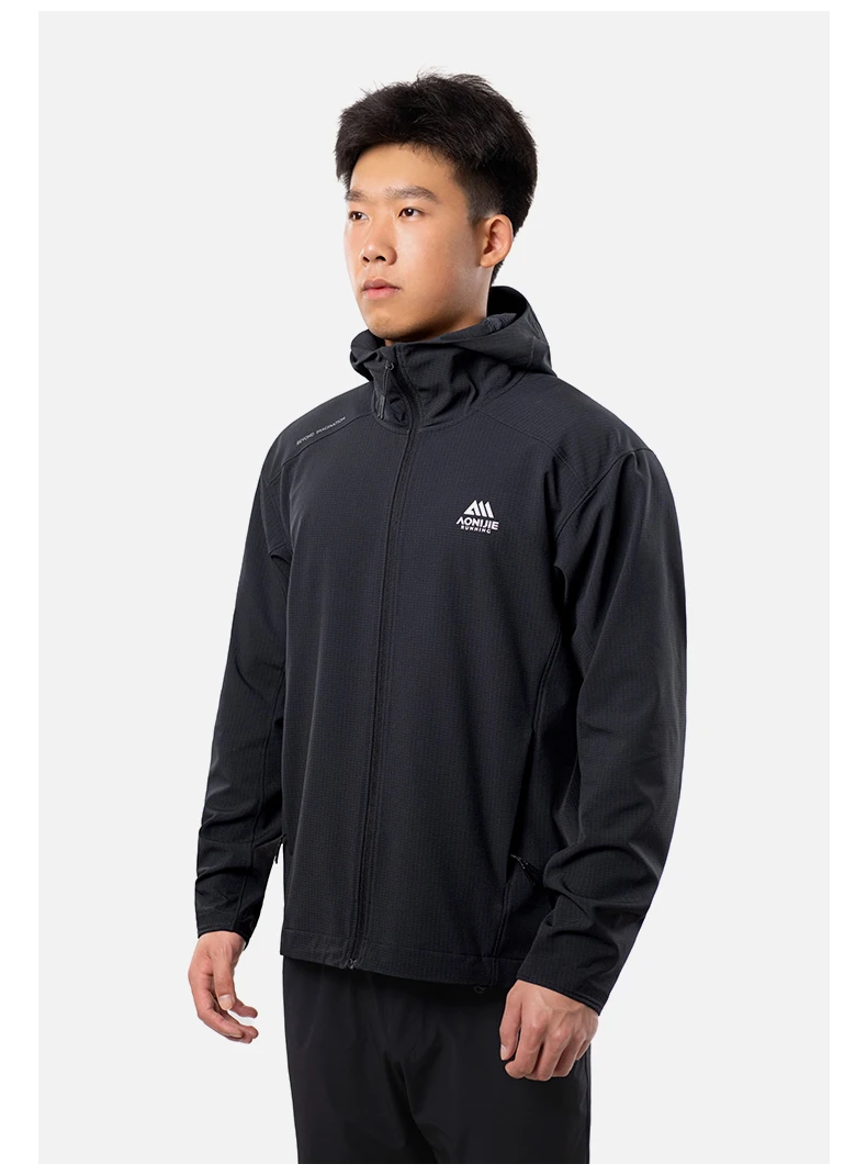 AONIJIE FM5207 Men Windproof Jacket Autumn and Winter Windproof Warm Outdoor Water-repellent Hiking Top Hooded Running Jacket