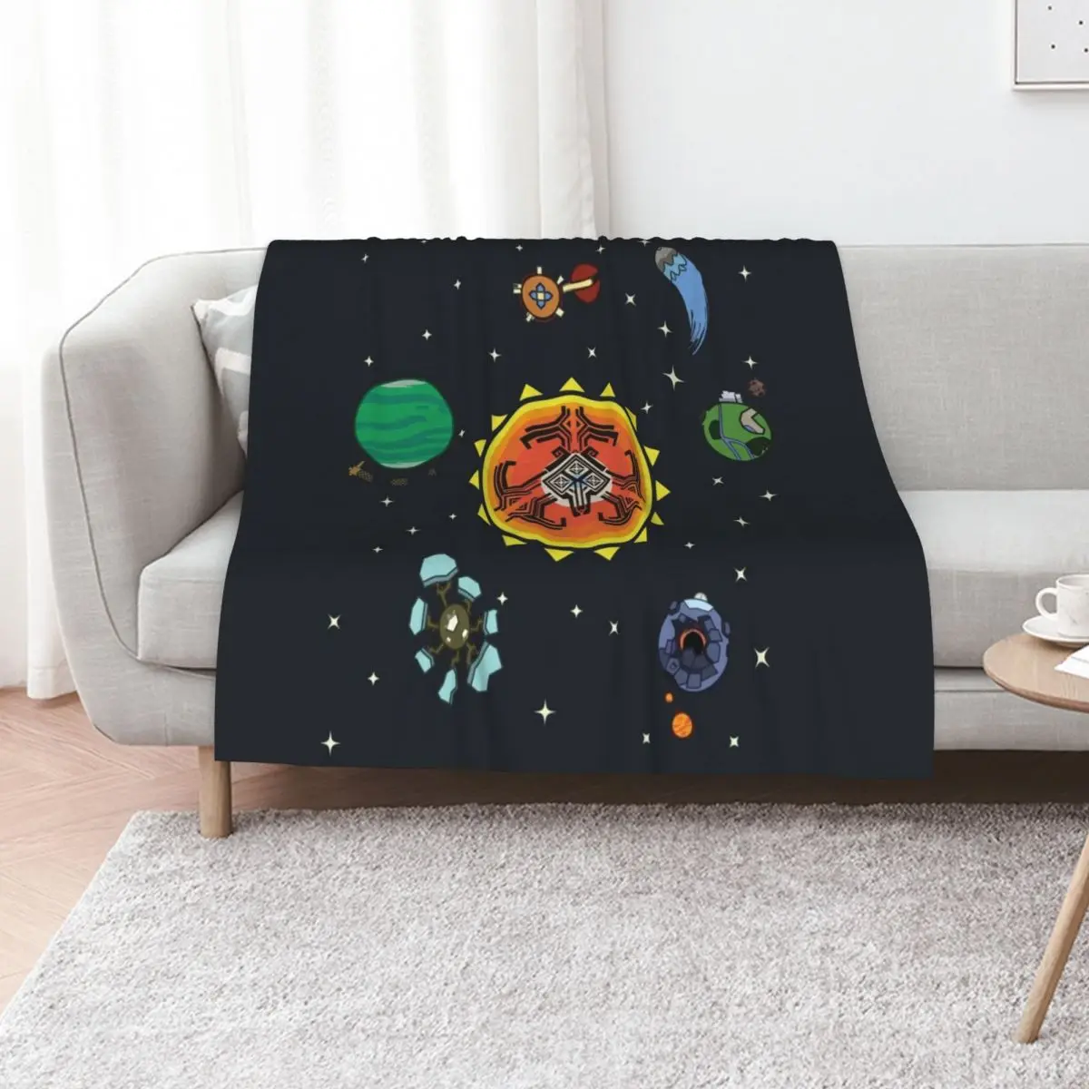 Hearthian Solar System Throw Blanket Soft Softest halloween Decorative Throw Decorative Sofas Summer Beddings Blankets