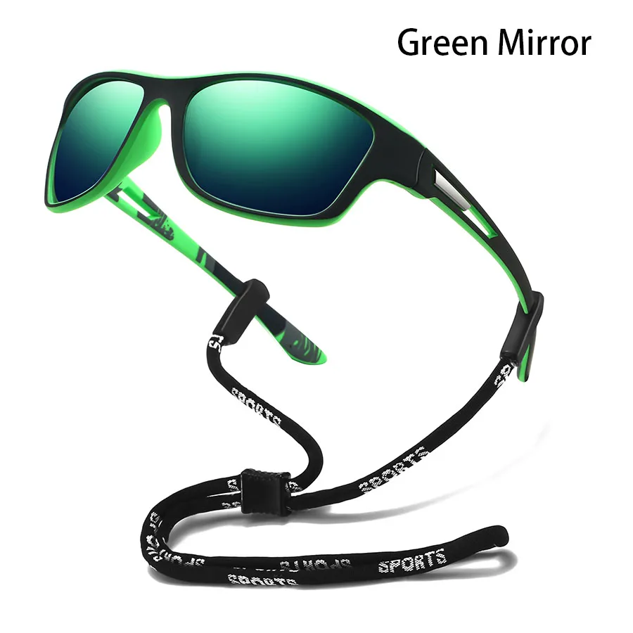 Tarnfarben-Sonnenbrille mit Kette, Vintage-Stil für Angeln, Autofahren, Sport und Freizeit, Unisex-Laufbrille, Bergsteiger-Sportbrille – Detail 9