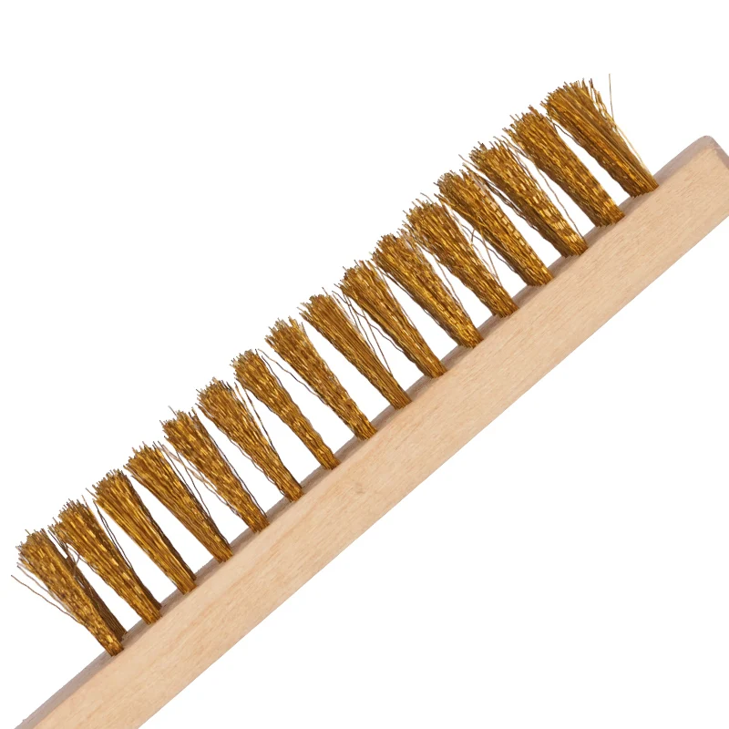 Wood Handle Dental Bur Cleaning Brush - Brass & Copper Wire Drill Bits Copper Wire Brushes Files Stand for Nail & Woodworking To