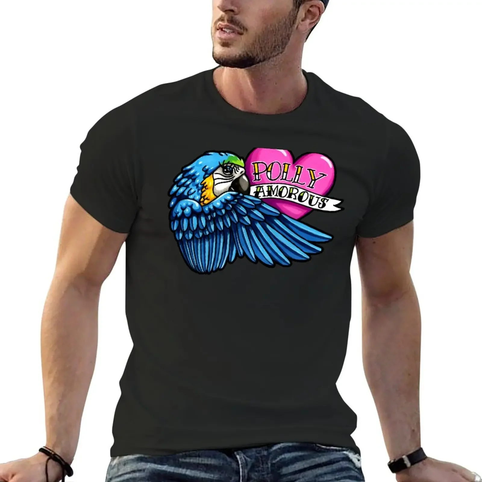 Polly Amorous T-Shirt street wear korean fashion black t-shirts for men