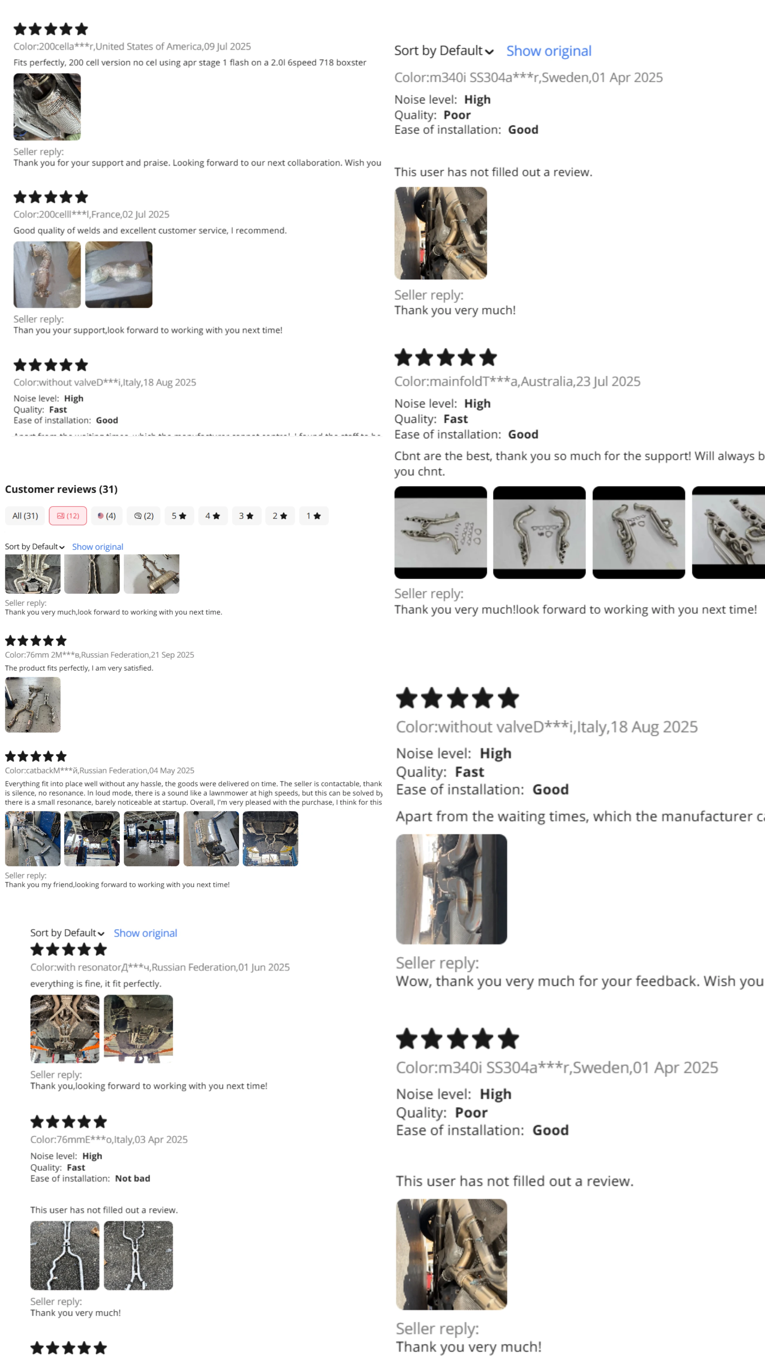 CBNT Fast Shipping Valved Catback Muffler for BMW S58 M3 G80 M4 G82 3.0T Single Midpipe Valvetronic Exhaust Pipe with Brace