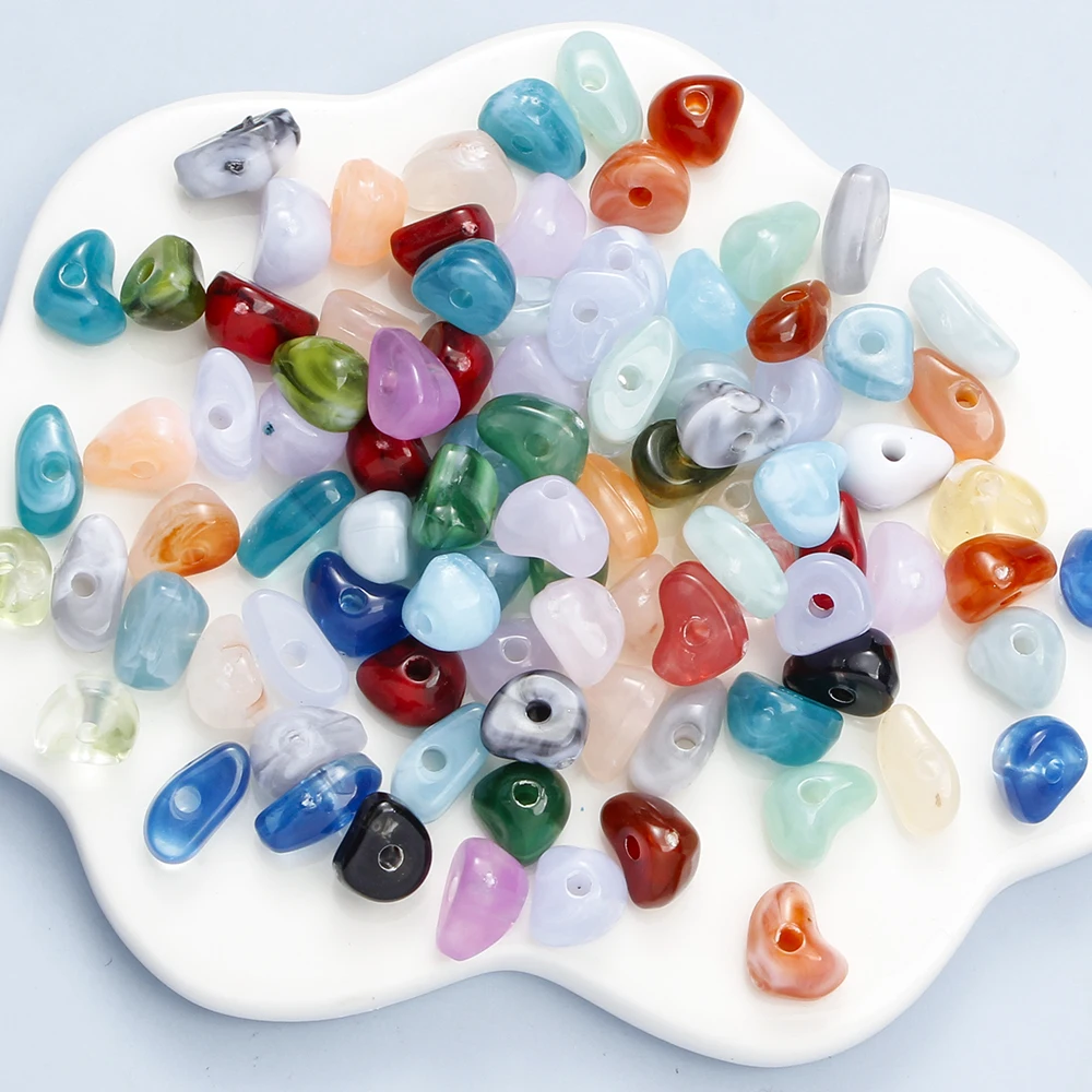 180 Stück gemischte unregelmäßige Acrylperlen 4-9mm bunte Kunststoff-Abstandsperlen für DIY-Schmuckherstellung, Armbänder, Bastelzubehör – Detail 8
