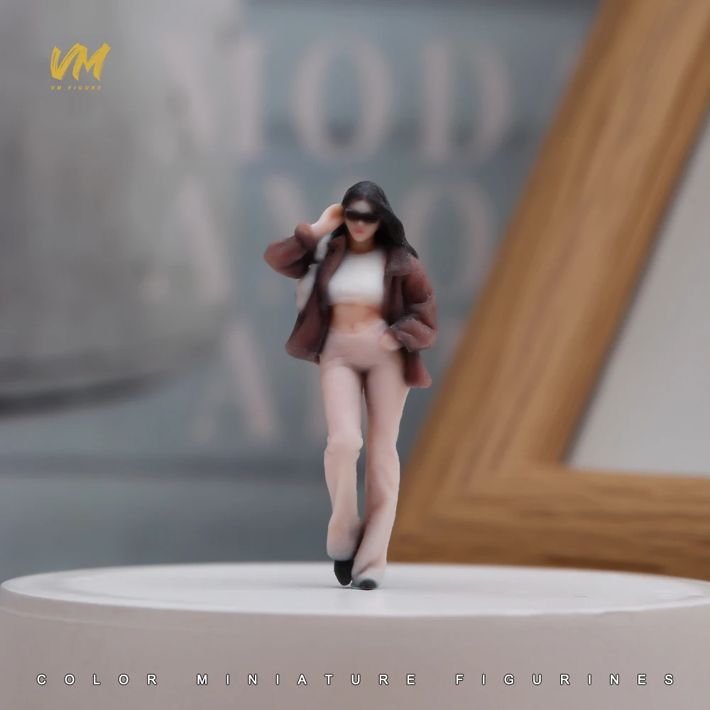 3D Miniatur-Figuren 1/64 Rennfahrerin Professionelle Fotografin Lässiger Mann Mädchen Szenerie-Requisiten Modellansicht Ornamente Fahrzeug-Dekoration – Detail 19
