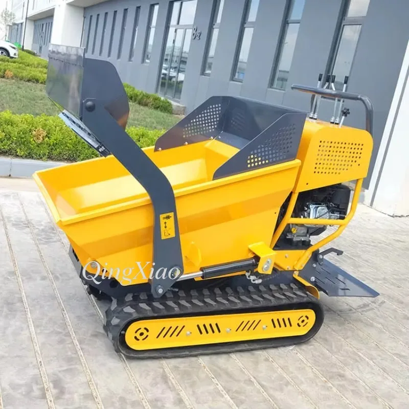 High Quality Self Loading Hydraulic Crawler Dumper Truck Trolley For Garden Farm Orchard Agricultural Bulk Material Transfer Use