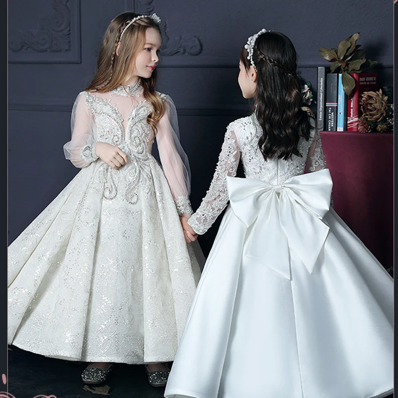 Children's Dress Princess Dress Foreign Style Flower Girl Wedding Birthday Girl Walk Show Host Piano Performance Evening Dress