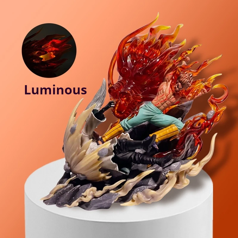 Naruto Sky Top Wcf Night Kai Vs Spot Battle Luminous Scene Model Decoration Gk Battle Pvc Animation Handmade Sculpture Toy Gift