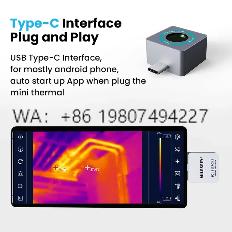 for Mileseey TR256i TR160i Thermal Imaging USB Type-C OTG Temperature Detector
