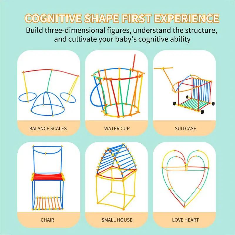 Construction Straws Connector Toys Engineering Castle Reusable Straw Toy Set For Kids Creative Building Games For Boys And Girls