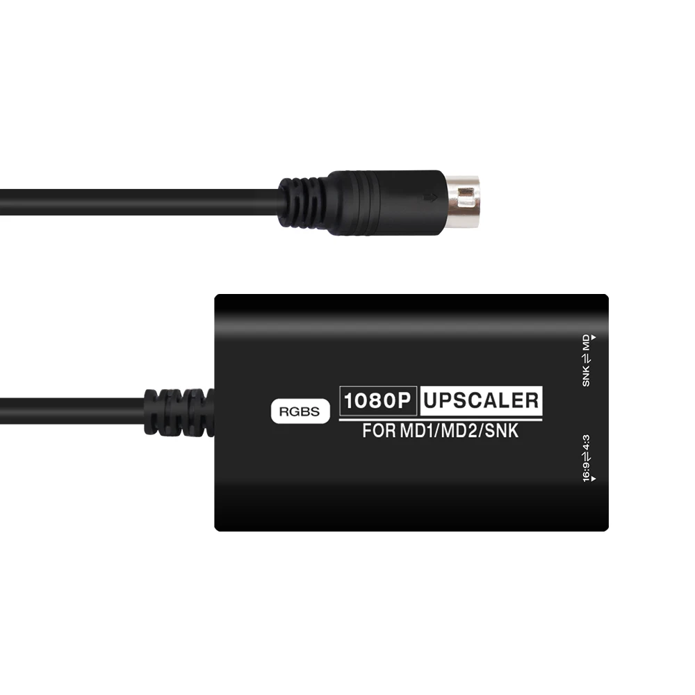 Конвертер Upscaler RGBS для игровой консоли SEGA MD1 MD2 SNK, адаптер Upscaler 1080P HDMI, конвертер с переключателем соотношения 16:9 4:3