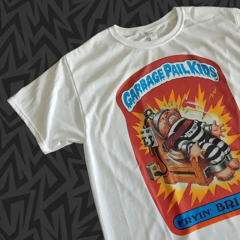 New Garbage Pail Kids T-Shirt FRYIN' BRIAN Series 1 Card 4a gpk Card vintage cards Bryan electric chair Pick Size S - 2XL