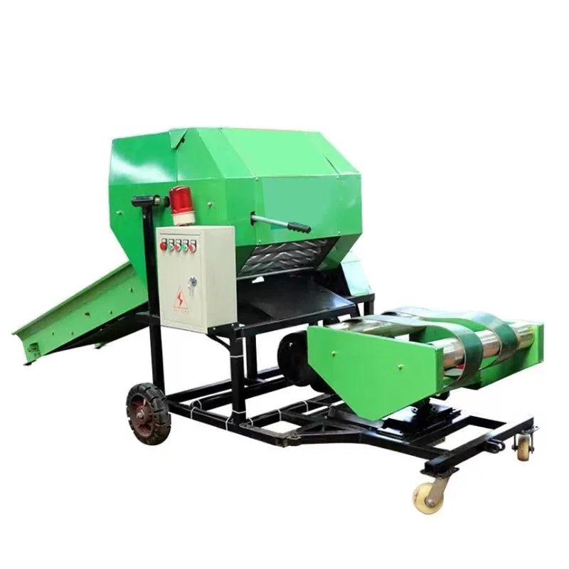 automatic Farmland combined diesel engine/electric motor engine grass pasture feed filming packing machine